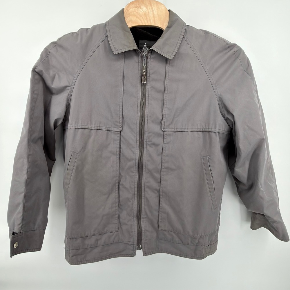 London Fog Harrington Jacket Mens 42 Long Gray Vintage Zip Up Pockets